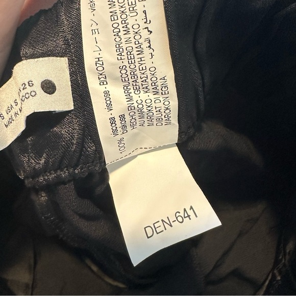 New ZARA SATIN EFFECT TROUSERS PANTS black - Picture 4 of 8